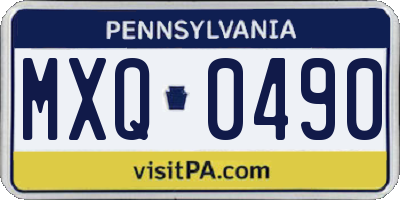 PA license plate MXQ0490