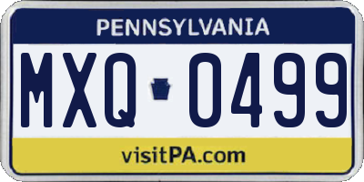 PA license plate MXQ0499