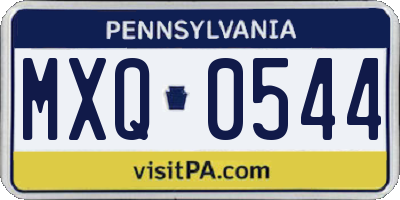 PA license plate MXQ0544