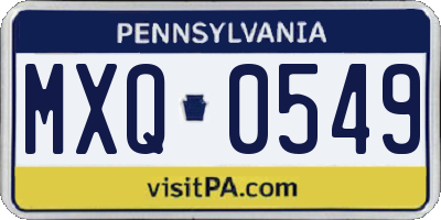 PA license plate MXQ0549