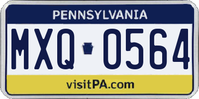 PA license plate MXQ0564