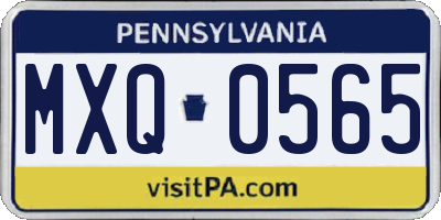 PA license plate MXQ0565