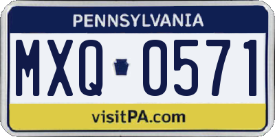 PA license plate MXQ0571