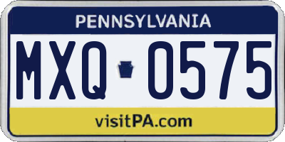 PA license plate MXQ0575