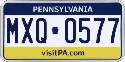 PA license plate MXQ0577