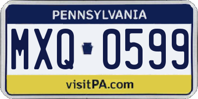 PA license plate MXQ0599