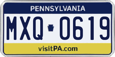 PA license plate MXQ0619