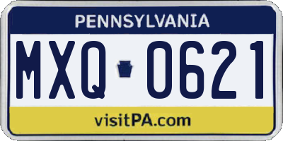 PA license plate MXQ0621