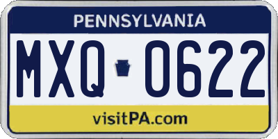 PA license plate MXQ0622