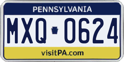 PA license plate MXQ0624