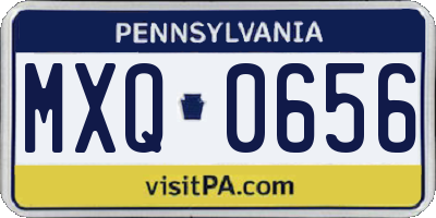 PA license plate MXQ0656