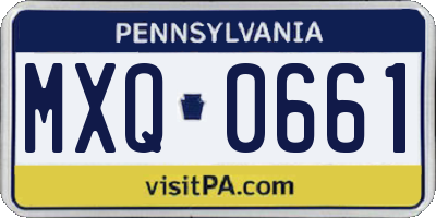 PA license plate MXQ0661
