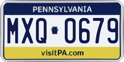 PA license plate MXQ0679