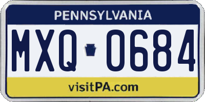 PA license plate MXQ0684