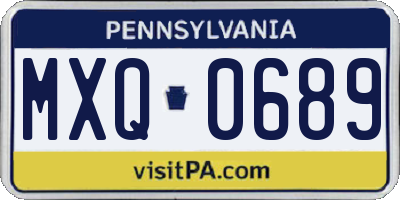 PA license plate MXQ0689