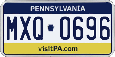 PA license plate MXQ0696