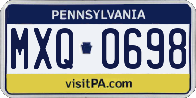 PA license plate MXQ0698