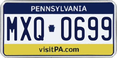 PA license plate MXQ0699