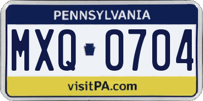PA license plate MXQ0704