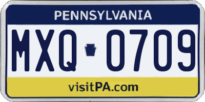 PA license plate MXQ0709