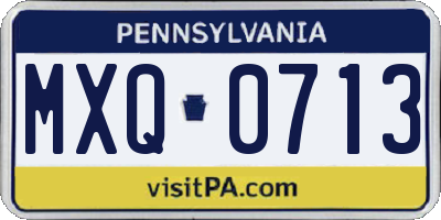 PA license plate MXQ0713