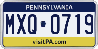 PA license plate MXQ0719