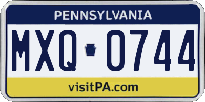 PA license plate MXQ0744