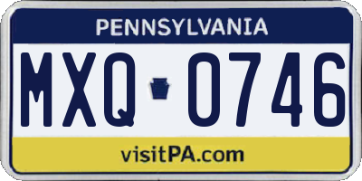 PA license plate MXQ0746