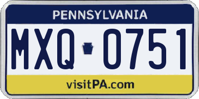 PA license plate MXQ0751