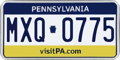PA license plate MXQ0775