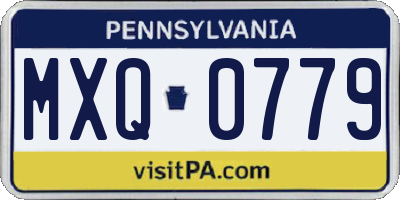 PA license plate MXQ0779