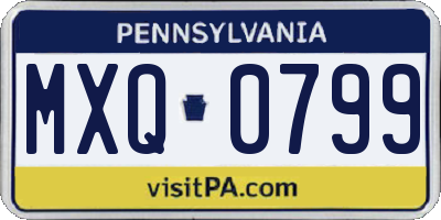 PA license plate MXQ0799