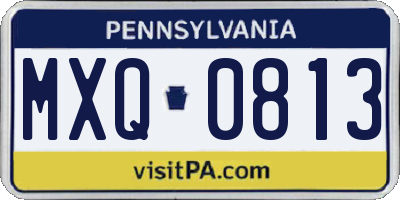 PA license plate MXQ0813