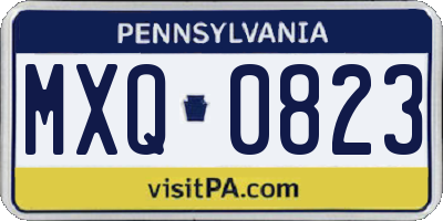 PA license plate MXQ0823