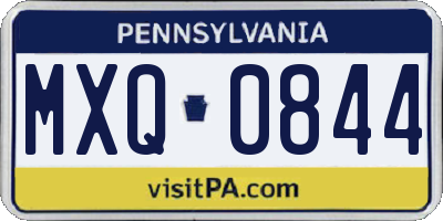 PA license plate MXQ0844