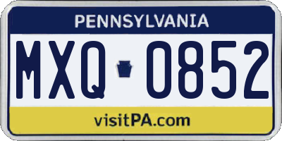 PA license plate MXQ0852