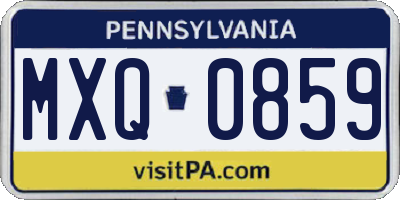 PA license plate MXQ0859