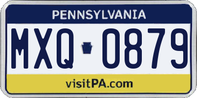 PA license plate MXQ0879