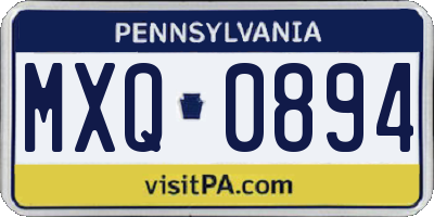 PA license plate MXQ0894