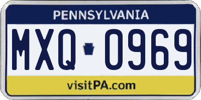PA license plate MXQ0969