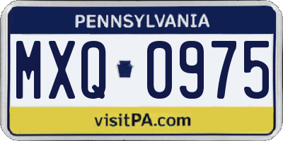PA license plate MXQ0975