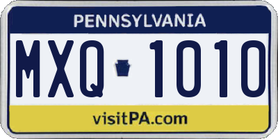 PA license plate MXQ1010