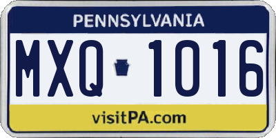 PA license plate MXQ1016
