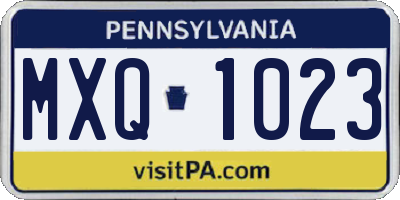 PA license plate MXQ1023