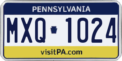 PA license plate MXQ1024