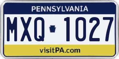 PA license plate MXQ1027
