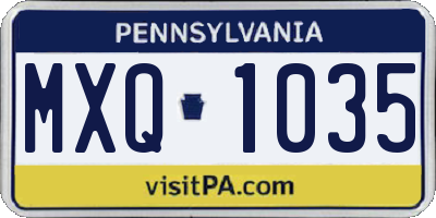 PA license plate MXQ1035