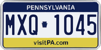 PA license plate MXQ1045