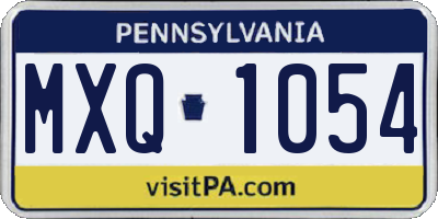 PA license plate MXQ1054