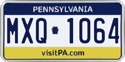 PA license plate MXQ1064